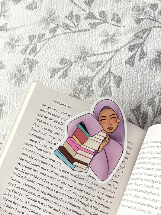 Hijabi book lover sticker π vinyl sticker for kindle