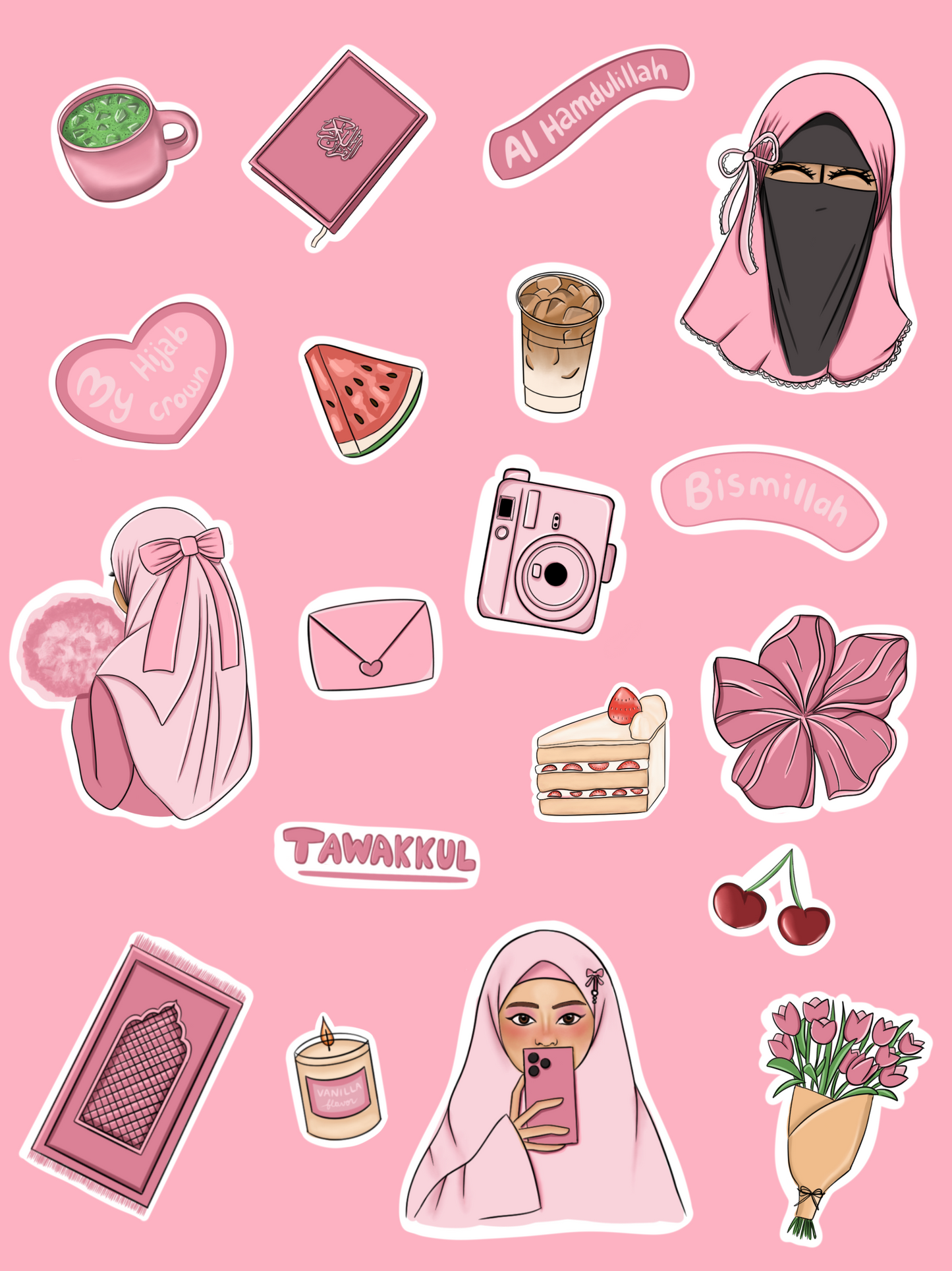 Stickers sheet Muslim girl 🌸🎀