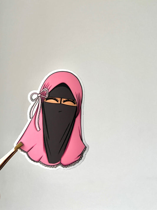 Pink Niqabi sticker 🎀 vinyl sticker for kindle