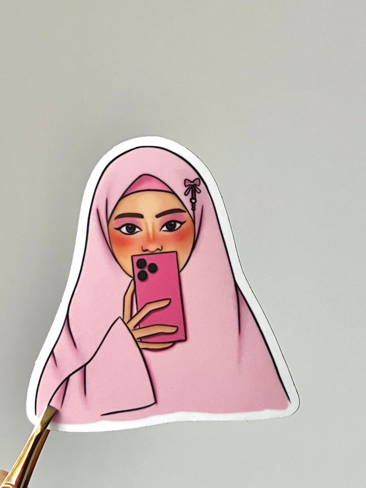 Pink Hijabi sticker 🌸 vinyl sticker for kindle