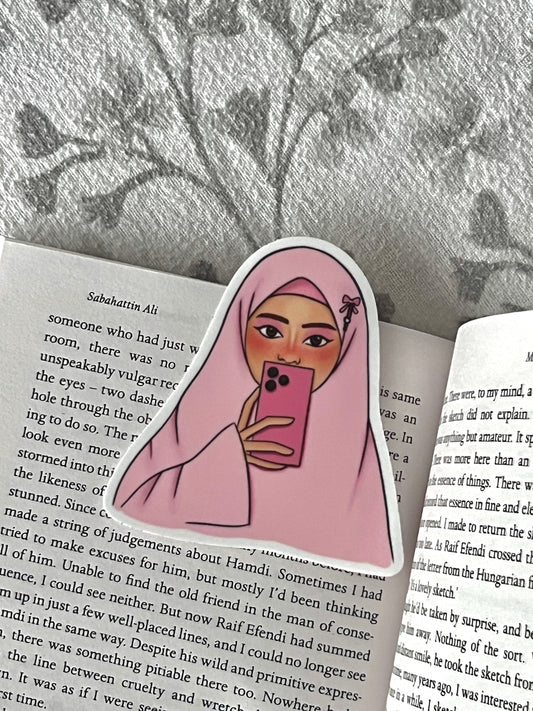 Pink Hijabi sticker 🌸 vinyl sticker for kindle