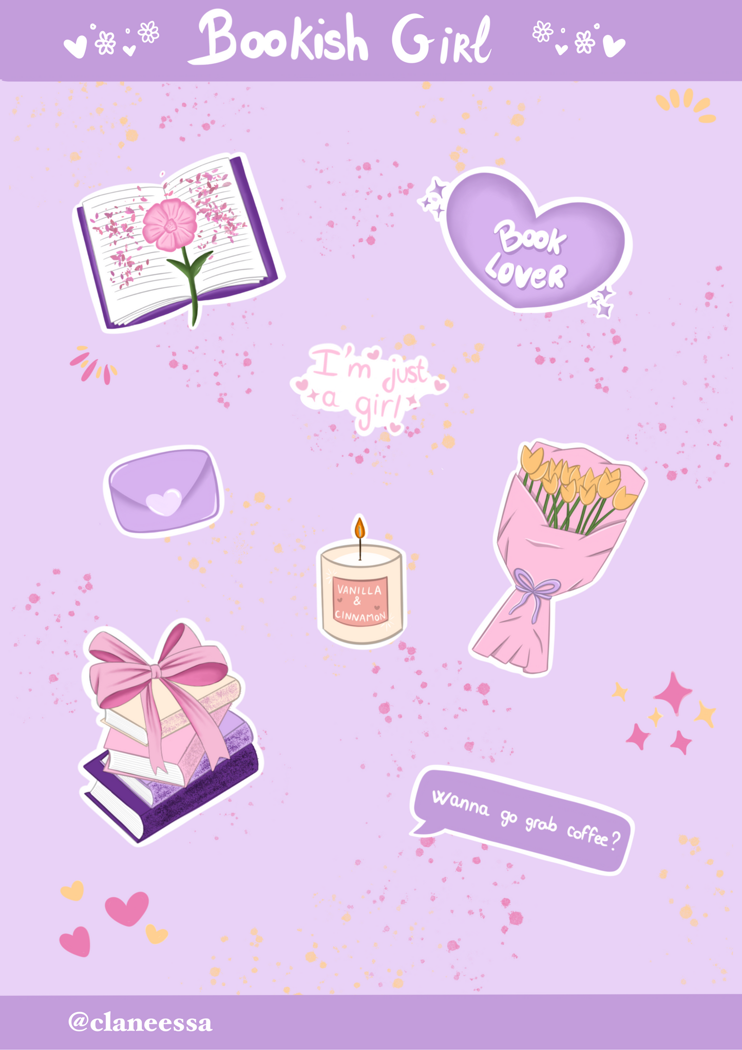 Stickers sheet Bookish Girl 💟