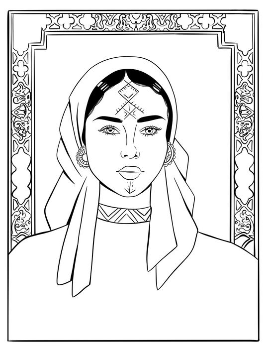 Printable coloring page - Amazigh Woman