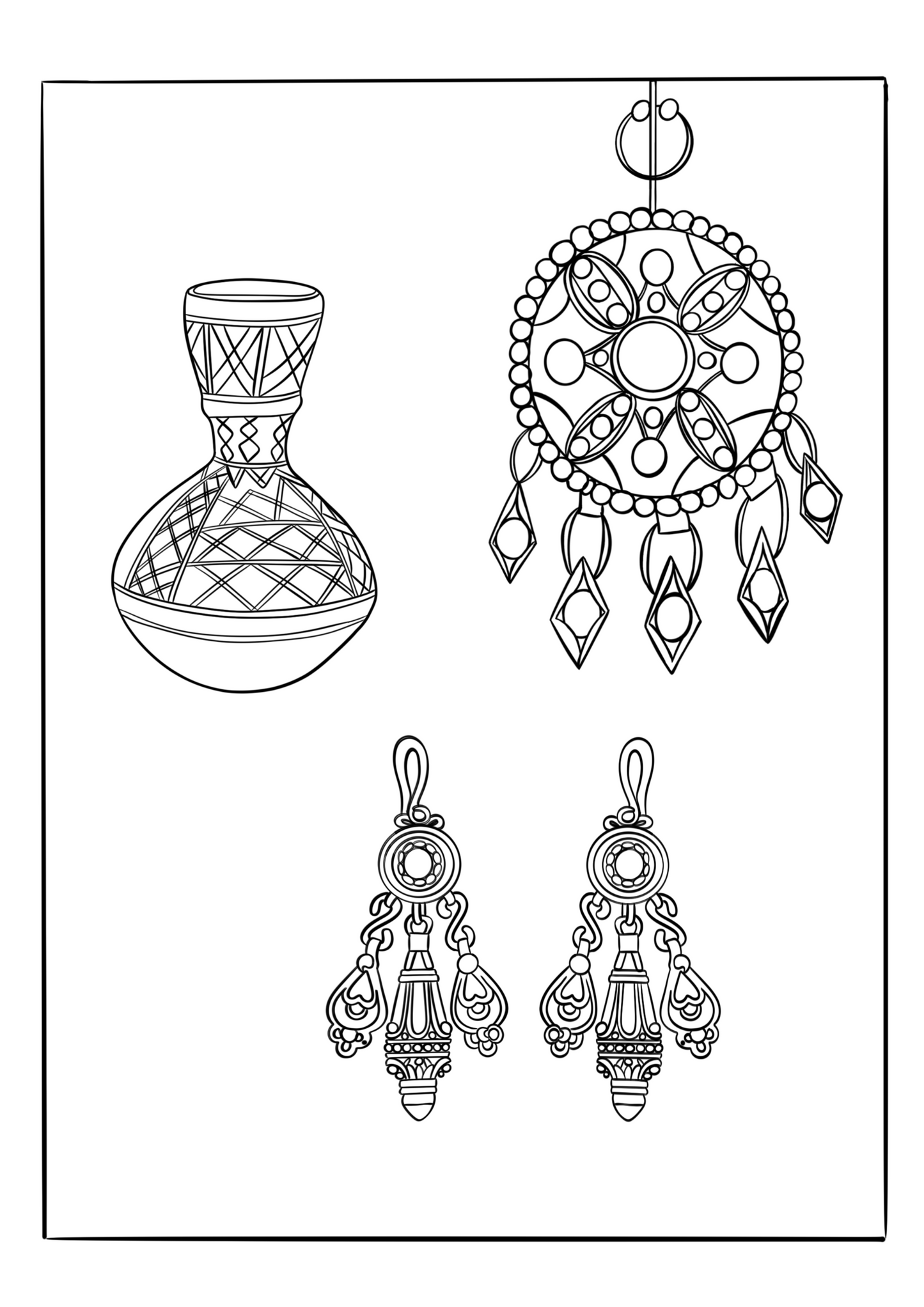6 Printable coloring pages bundle - North African theme
