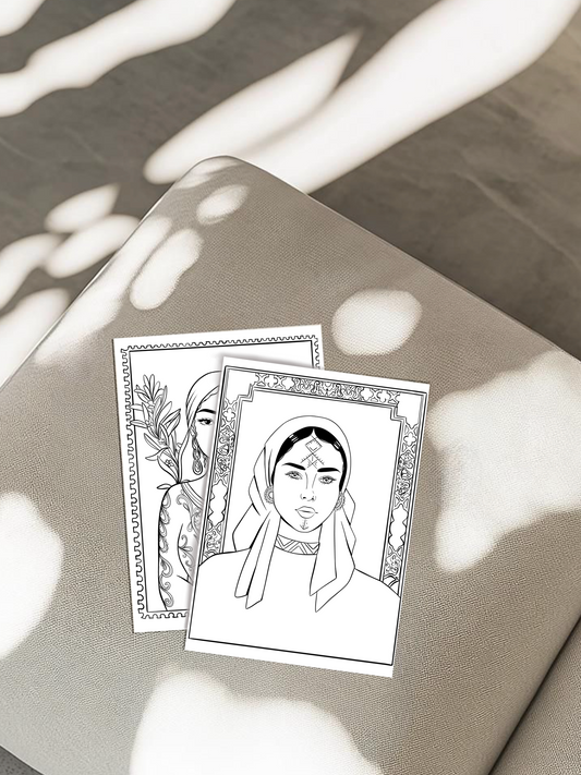 6 Printable coloring pages bundle - North African theme