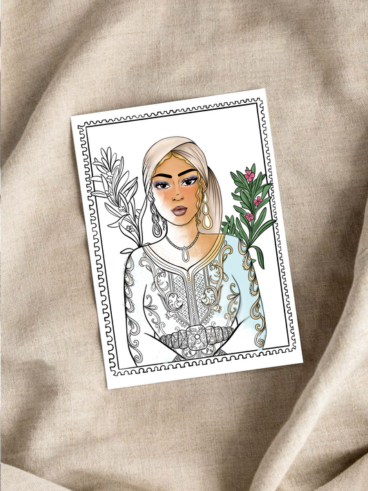 Printable coloring page - North African Girl 👑
